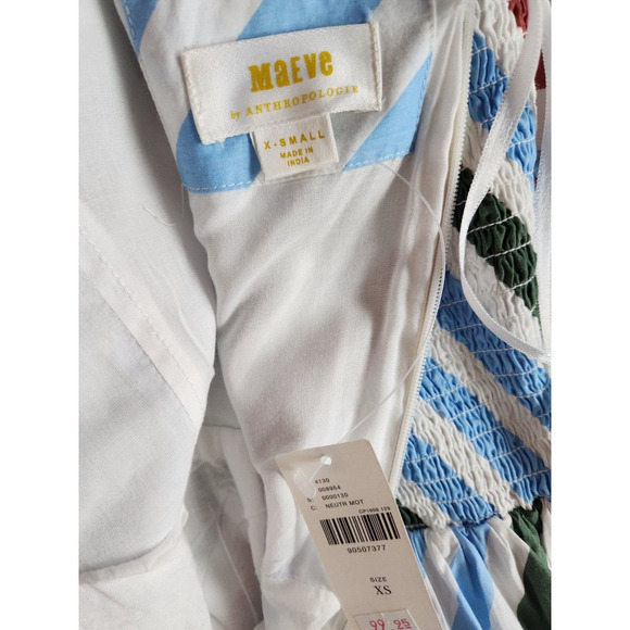 NWD Anthropologie Maeve Halter Striped Midi Sundress Size XS Open Back #8F403 - Picture 7 of 12